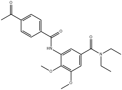 3-[(4-acetylbenzoyl)amino]-N,N-diethyl-4,5-dimethoxybenzamide 结构式