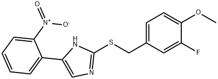 2-[(3-fluoro-4-methoxyphenyl)methylsulfanyl]-5-(2-nitrophenyl)-1H-imidazole 结构式