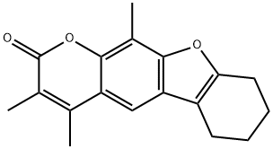 3,4,11-trimethyl-6,7,8,9-tetrahydro-[1]benzofuro[3,2-g]chromen-2-one 结构式