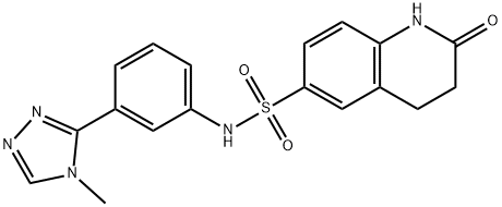 N-[3-(4-methyl-1,2,4-triazol-3-yl)phenyl]-2-oxo-3,4-dihydro-1H-quinoline-6-sulfonamide 结构式
