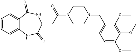 3-[2-oxo-2-[4-[(2,3,4-trimethoxyphenyl)methyl]piperazin-1-yl]ethyl]-3,4-dihydro-1H-1,4-benzodiazepine-2,5-dione 结构式