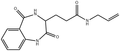 3-(2,5-dioxo-3,4-dihydro-1H-1,4-benzodiazepin-3-yl)-N-prop-2-enylpropanamide 结构式