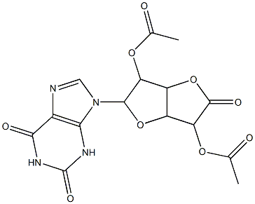 [6-acetyloxy-2-(2,6-dioxo-3H-purin-9-yl)-5-oxo-3,3a,6,6a-tetrahydro-2H-furo[3,2-b]furan-3-yl] acetate 结构式