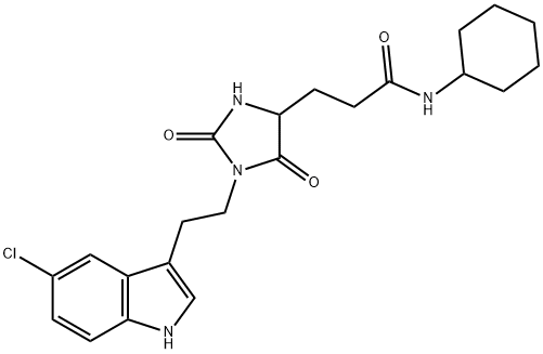 3-[1-[2-(5-chloro-1H-indol-3-yl)ethyl]-2,5-dioxoimidazolidin-4-yl]-N-cyclohexylpropanamide 结构式