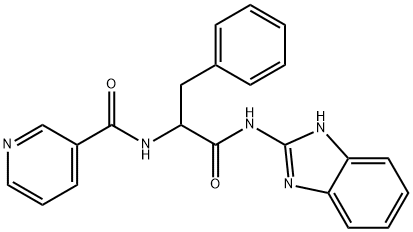 N-[1-(1H-benzimidazol-2-ylamino)-1-oxo-3-phenylpropan-2-yl]pyridine-3-carboxamide 结构式