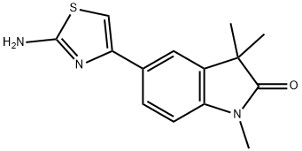 5-(2-氨基-4-噻唑基)-1,3,3-三甲基吲哚啉-2-酮 结构式