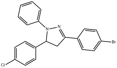 5-(4-bromophenyl)-3-(4-chlorophenyl)-2-phenyl-3,4-dihydropyrazole 结构式