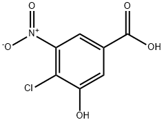 4-氯-3-羟基-5-硝基苯甲酸 结构式