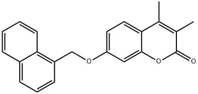 3,4-dimethyl-7-(naphthalen-1-ylmethoxy)chromen-2-one 结构式