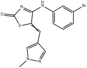 (5E)-4-(3-bromoanilino)-5-[(1-methylpyrazol-4-yl)methylidene]-1,3-thiazol-2-one 结构式