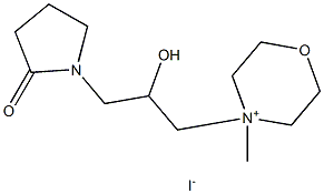 1-[2-hydroxy-3-(4-methylmorpholin-4-ium-4-yl)propyl]pyrrolidin-2-one iodide 结构式