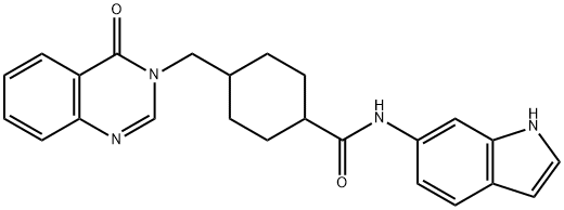 N-(1H-indol-6-yl)-4-[(4-oxoquinazolin-3-yl)methyl]cyclohexane-1-carboxamide 结构式