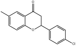 2-(4-chlorophenyl)-6-methyl-2,3-dihydrochromen-4-one 结构式