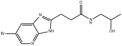 3-(6-bromo-1H-imidazo[4,5-b]pyridin-2-yl)-N-(2-hydroxypropyl)propanamide 结构式