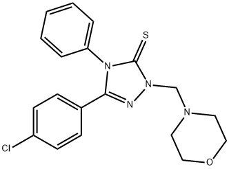 5-(4-chlorophenyl)-2-(morpholin-4-ylmethyl)-4-phenyl-1,2,4-triazole-3-thione 结构式