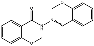 2-methoxy-N-[(E)-(2-methoxyphenyl)methylideneamino]benzamide 结构式