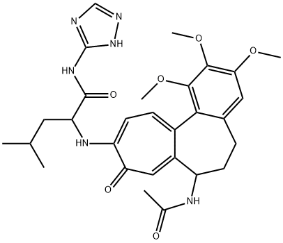 2-[(7-acetamido-1,2,3-trimethoxy-9-oxo-6,7-dihydro-5H-benzo[a]heptalen-10-yl)amino]-4-methyl-N-(1H-1,2,4-triazol-5-yl)pentanamide 结构式