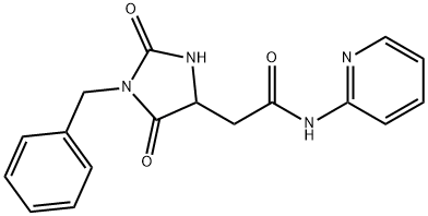 2-(1-benzyl-2,5-dioxoimidazolidin-4-yl)-N-pyridin-2-ylacetamide 结构式