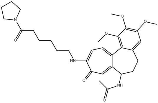 N-[1,2,3-trimethoxy-9-oxo-10-[(6-oxo-6-pyrrolidin-1-ylhexyl)amino]-6,7-dihydro-5H-benzo[a]heptalen-7-yl]acetamide 结构式