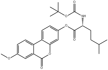 (8-methoxy-6-oxobenzo[c]chromen-3-yl) (2R)-5-methyl-2-[(2-methylpropan-2-yl)oxycarbonylamino]hexanoate 结构式