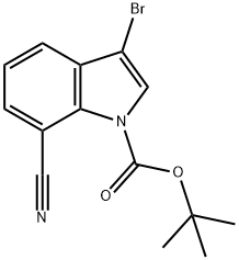 3-溴-7-氰基-1H-吲哚-1-羧酸叔丁酯 结构式