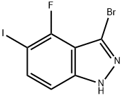 3-Bromo-4-fluoro-5-iodo-1H-indazole 结构式