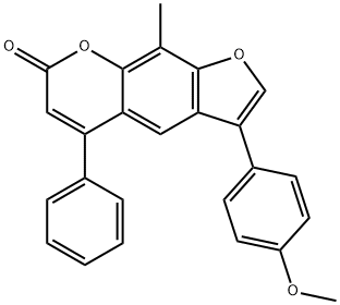 3-(4-methoxyphenyl)-9-methyl-5-phenylfuro[3,2-g]chromen-7-one 结构式
