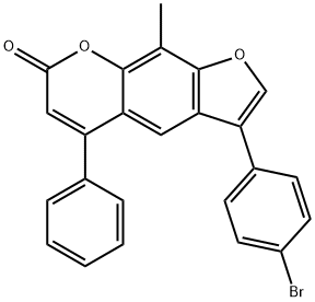 3-(4-bromophenyl)-9-methyl-5-phenylfuro[3,2-g]chromen-7-one 结构式