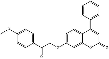 7-(2-(4-甲氧基苯基)-2-氧代乙氧基)-4-苯基-2H-苯并吡喃-2-酮 结构式