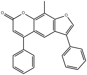 9-methyl-3,5-diphenylfuro[3,2-g]chromen-7-one 结构式