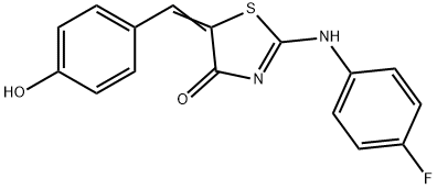 (5E)-2-(4-fluoroanilino)-5-[(4-hydroxyphenyl)methylidene]-1,3-thiazol-4-one 结构式