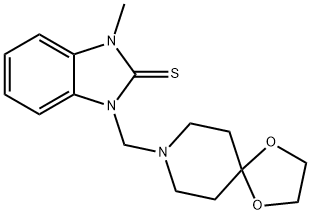 1-(1,4-dioxa-8-azaspiro[4.5]decan-8-ylmethyl)-3-methylbenzimidazole-2-thione 结构式