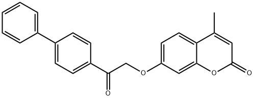 4-methyl-7-[2-oxo-2-(4-phenylphenyl)ethoxy]chromen-2-one 结构式