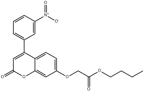 butyl 2-[4-(3-nitrophenyl)-2-oxochromen-7-yl]oxyacetate 结构式