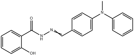 2-hydroxy-N-[(E)-[4-(N-methylanilino)phenyl]methylideneamino]benzamide 结构式