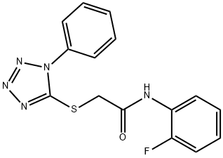 N-(2-fluorophenyl)-2-(1-phenyltetrazol-5-yl)sulfanylacetamide 结构式