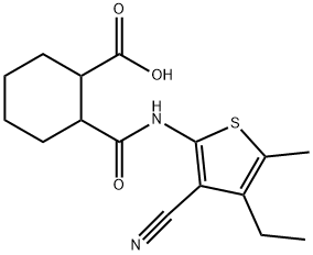 2-[(3-cyano-4-ethyl-5-methylthiophen-2-yl)carbamoyl]cyclohexane-1-carboxylic acid 结构式