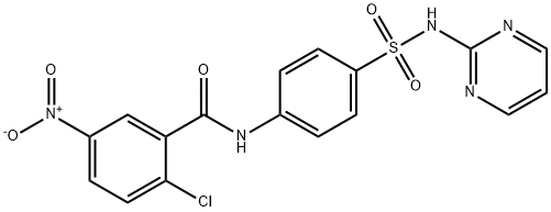 2-chloro-5-nitro-N-[4-(pyrimidin-2-ylsulfamoyl)phenyl]benzamide 结构式