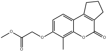 methyl 2-[(6-methyl-4-oxo-2,3-dihydro-1H-cyclopenta[c]chromen-7-yl)oxy]acetate 结构式