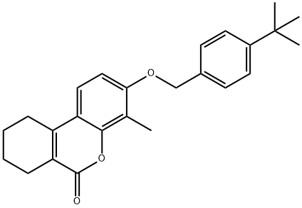 3-[(4-tert-butylphenyl)methoxy]-4-methyl-7,8,9,10-tetrahydrobenzo[c]chromen-6-one 结构式