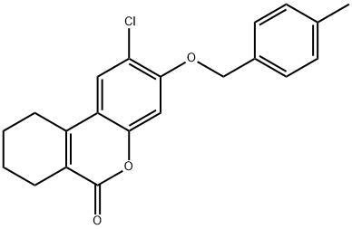 2-chloro-3-[(4-methylphenyl)methoxy]-7,8,9,10-tetrahydrobenzo[c]chromen-6-one 结构式