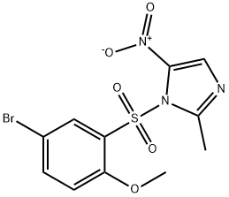 1-(5-bromo-2-methoxyphenyl)sulfonyl-2-methyl-5-nitroimidazole 结构式