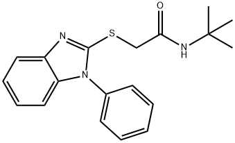 N-tert-butyl-2-(1-phenylbenzimidazol-2-yl)sulfanylacetamide 结构式