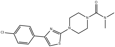 4-[4-(4-chlorophenyl)-1,3-thiazol-2-yl]-N,N-dimethylpiperazine-1-carboxamide 结构式