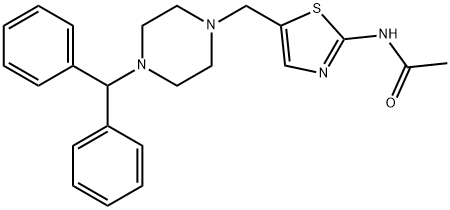 N-[5-[(4-benzhydrylpiperazin-1-yl)methyl]-1,3-thiazol-2-yl]acetamide 结构式