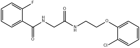 N-[2-[2-(2-chlorophenoxy)ethylamino]-2-oxoethyl]-2-fluorobenzamide 结构式