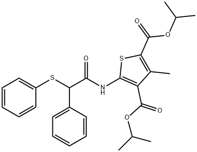 dipropan-2-yl 3-methyl-5-[(2-phenyl-2-phenylsulfanylacetyl)amino]thiophene-2,4-dicarboxylate 结构式