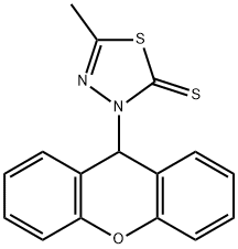 5-methyl-3-(9H-xanthen-9-yl)-1,3,4-thiadiazole-2-thione 结构式