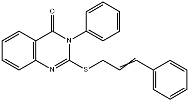 3-phenyl-2-[(E)-3-phenylprop-2-enyl]sulfanylquinazolin-4-one 结构式