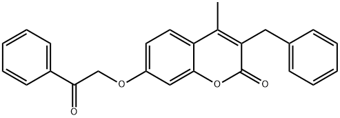 3-benzyl-4-methyl-7-phenacyloxychromen-2-one 结构式